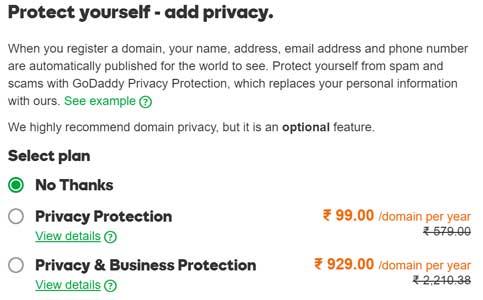 Privacy Protection Screenshot